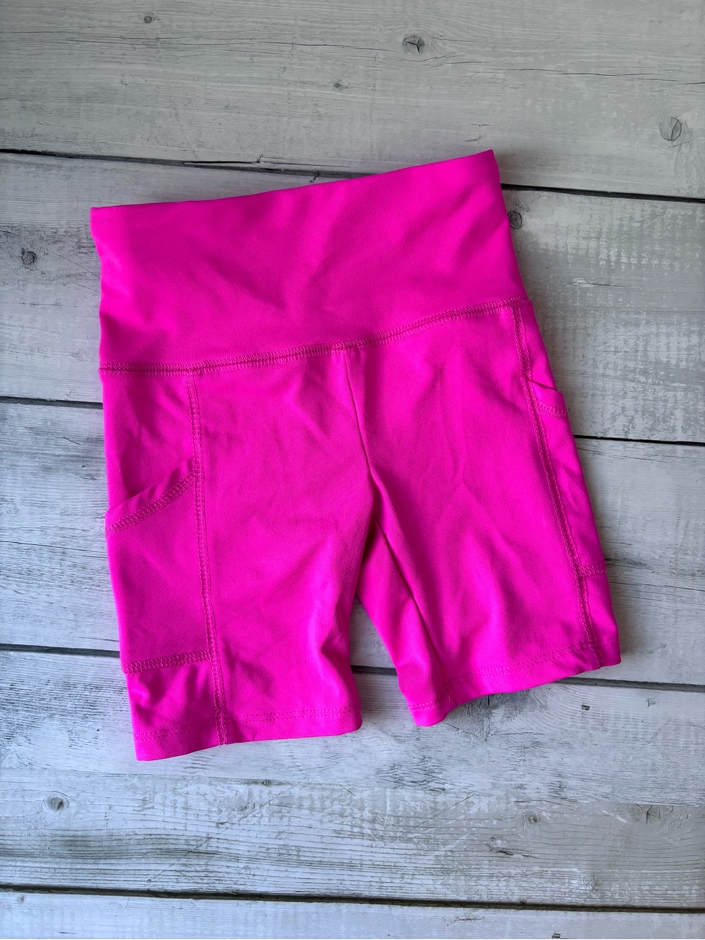 Place Hot Pink Kids Athletic Bike Shorts with Side Pocket